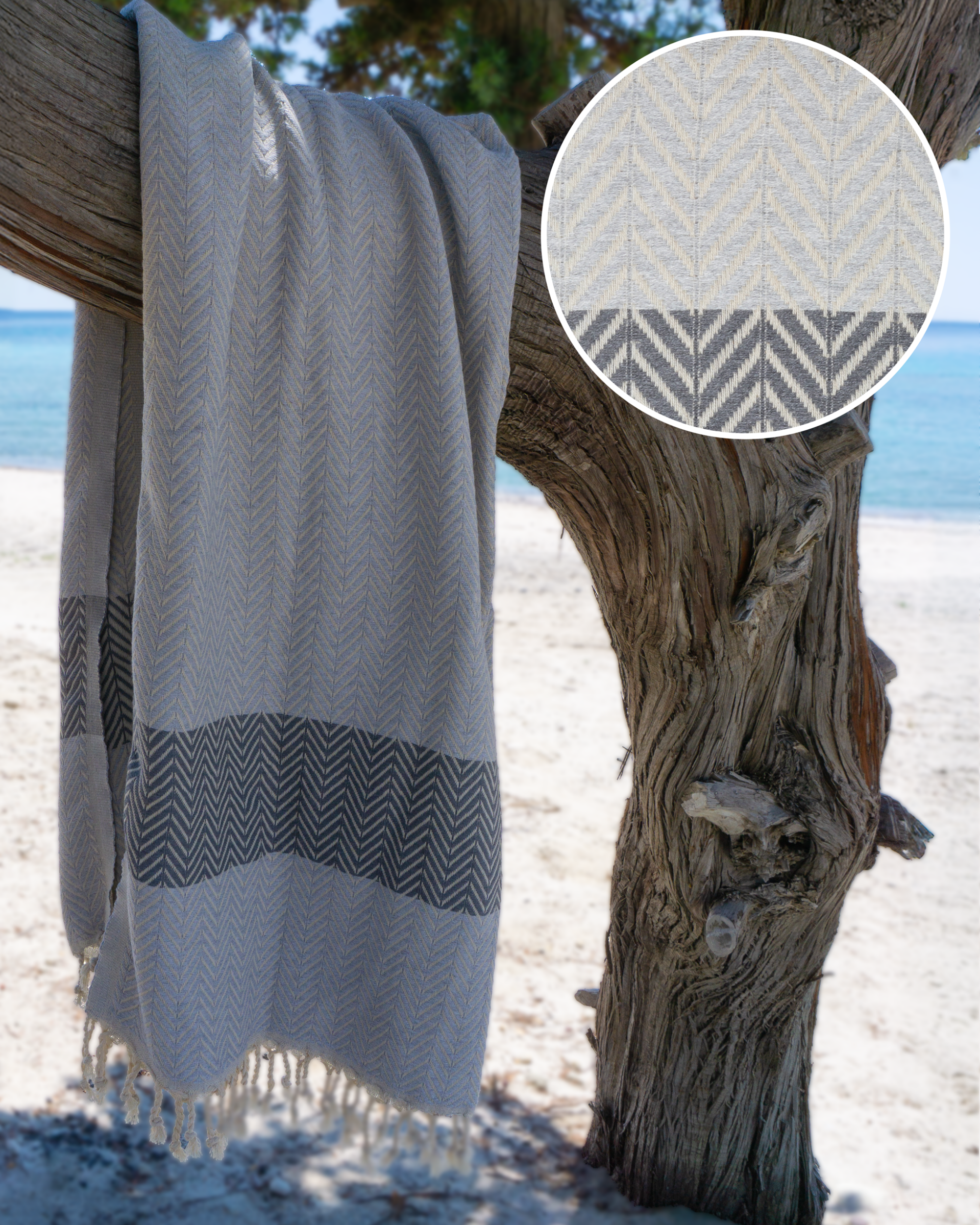 ZAYA Hammam Towel, Beach Towel, Pestemal - Grey
