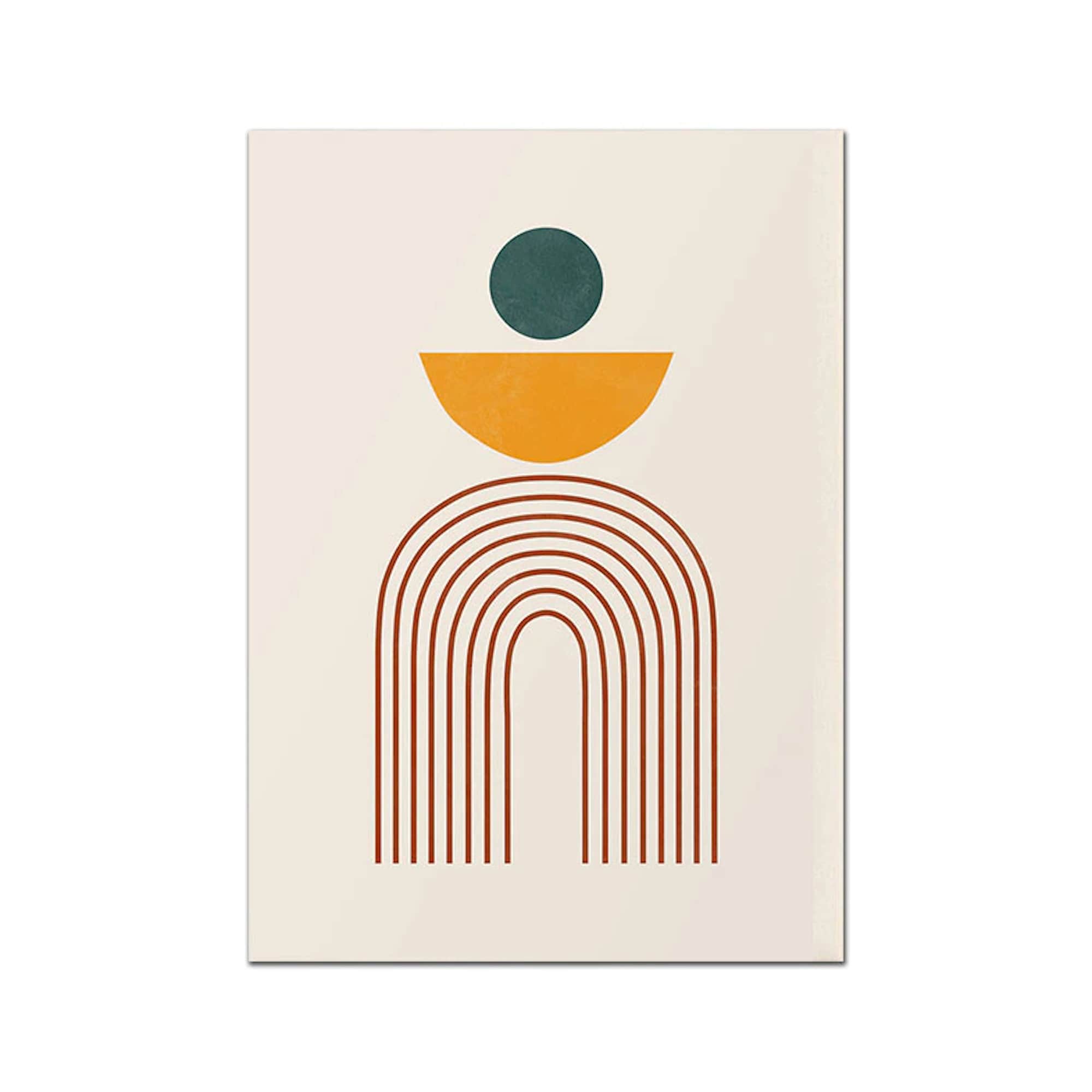 Poster Boho Abtrakt Terrakotta Senf Sonne | Bilder Wohnzimmer | Wandbilder Schlafzimmer | Deko Print ohne Rahmen | Bilder Set Kunstdruck