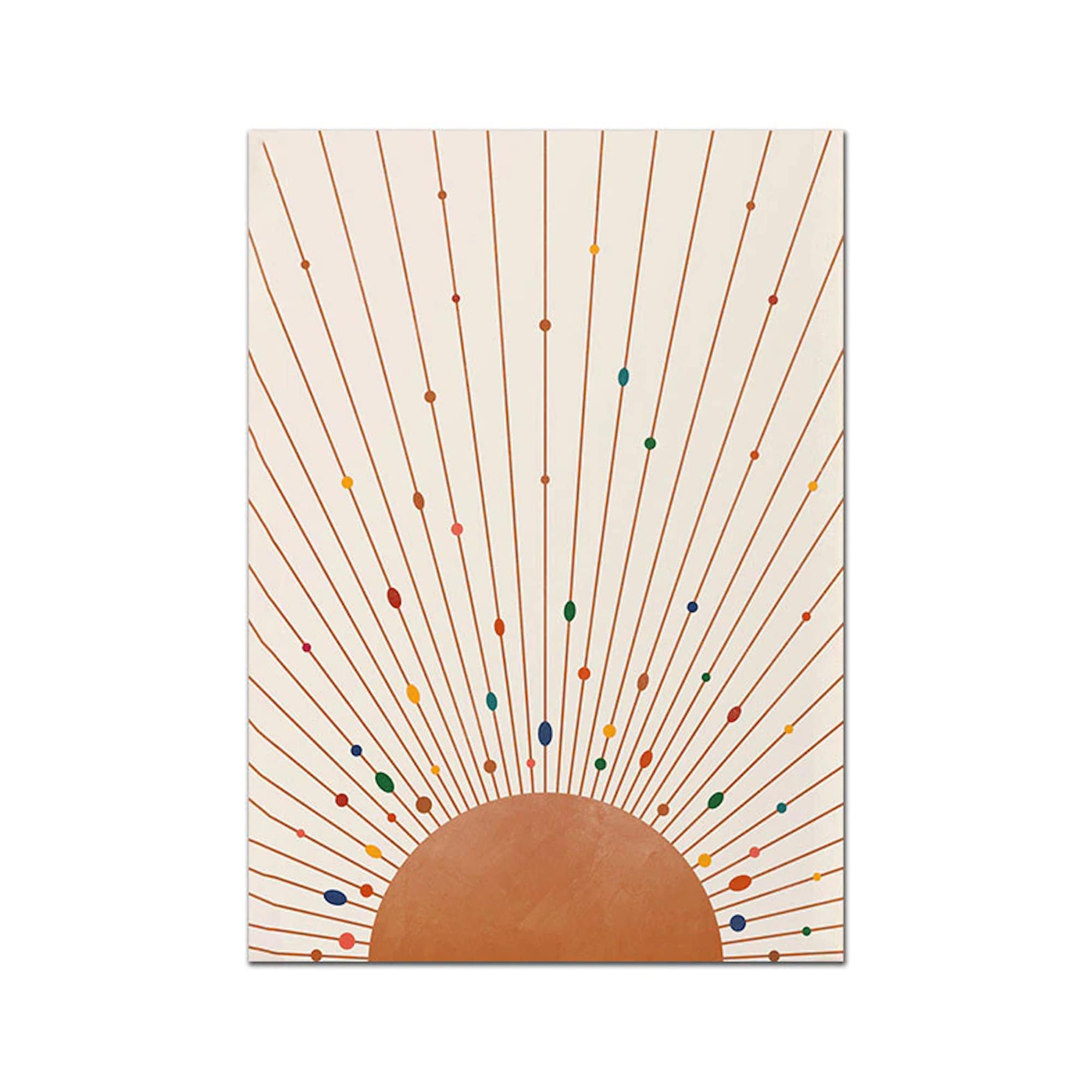 Poster Boho Abtrakt Terrakotta Senf Sonne | Bilder Wohnzimmer | Wandbilder Schlafzimmer | Deko Print ohne Rahmen | Bilder Set Kunstdruck