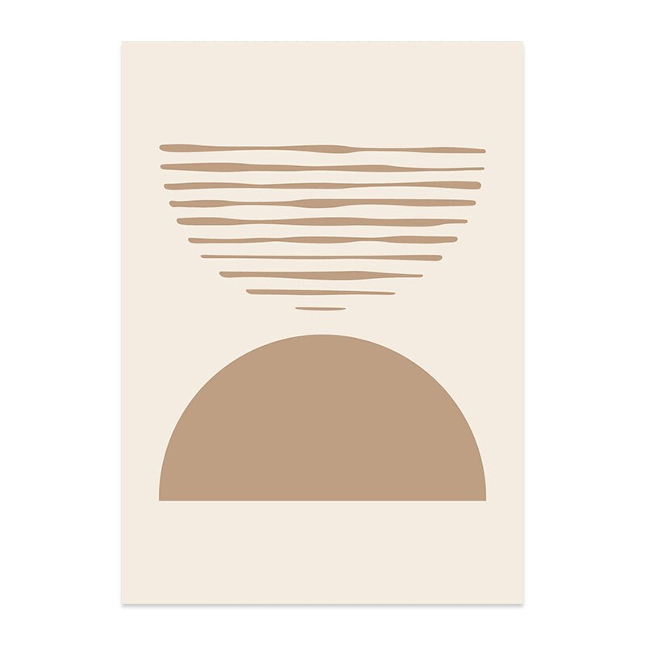 Poster Boho Halbkreise und Linien als Deko Print ohne Rahmen