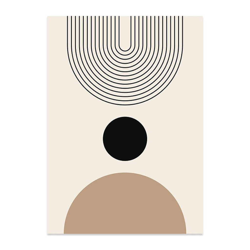 Poster Boho Halbkreise und Linien als Deko Print ohne Rahmen