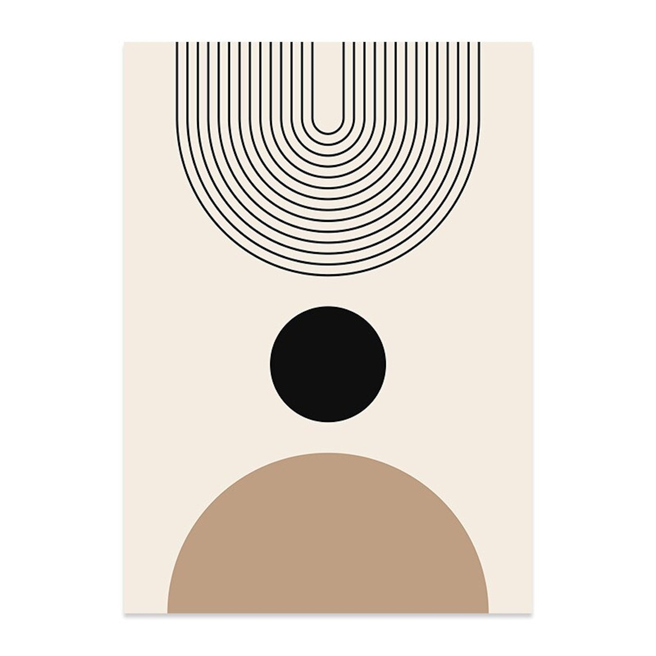 Poster Boho Halbkreise und Linien als Deko Print ohne Rahmen