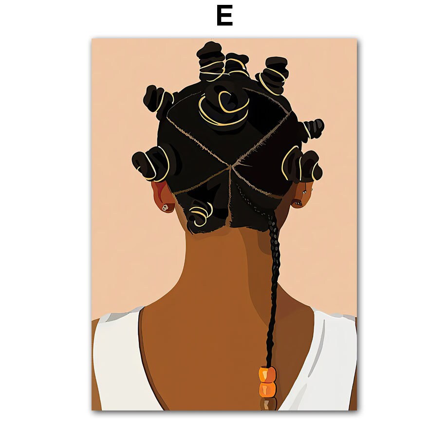 Poster Hip Hop Schmuck Mode | Schwarz Mädchen I Bilder Wohnzimmer | Wandbilder Schlafzimmer | Deko Print ohne Rahmen | Bilder Set Kunstdruck