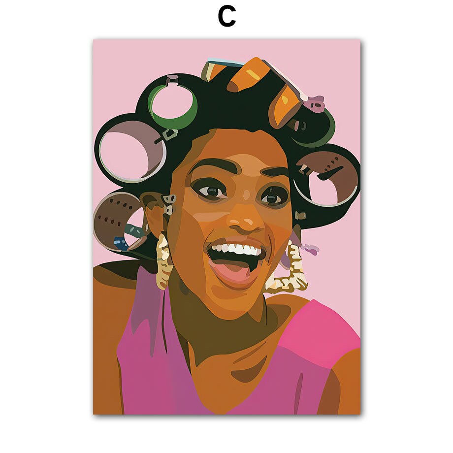 Poster Hip Hop Schmuck Mode | Schwarz Mädchen I Bilder Wohnzimmer | Wandbilder Schlafzimmer | Deko Print ohne Rahmen | Bilder Set Kunstdruck