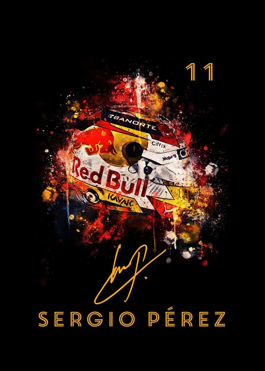 Poster Formel 1 Helm Aquarell Rennfahrer Name Unterschrift Rennnummer I Deko Print ohne Rahmen