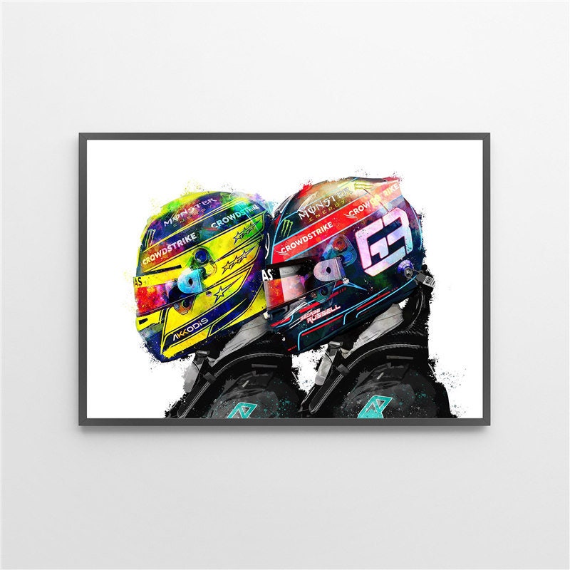 Poster Formel 1 Rennfahrer Helm I Deko Print ohne Rahmen
