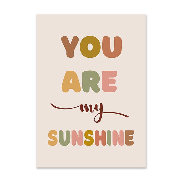 Poster Kinderzimmer Bilder Regenbogen Mond Wolken I Kinderzimmer & Babyzimmer Bilder I Wand Deko I Kunstdruck I Deko Print I ohne Rahmen