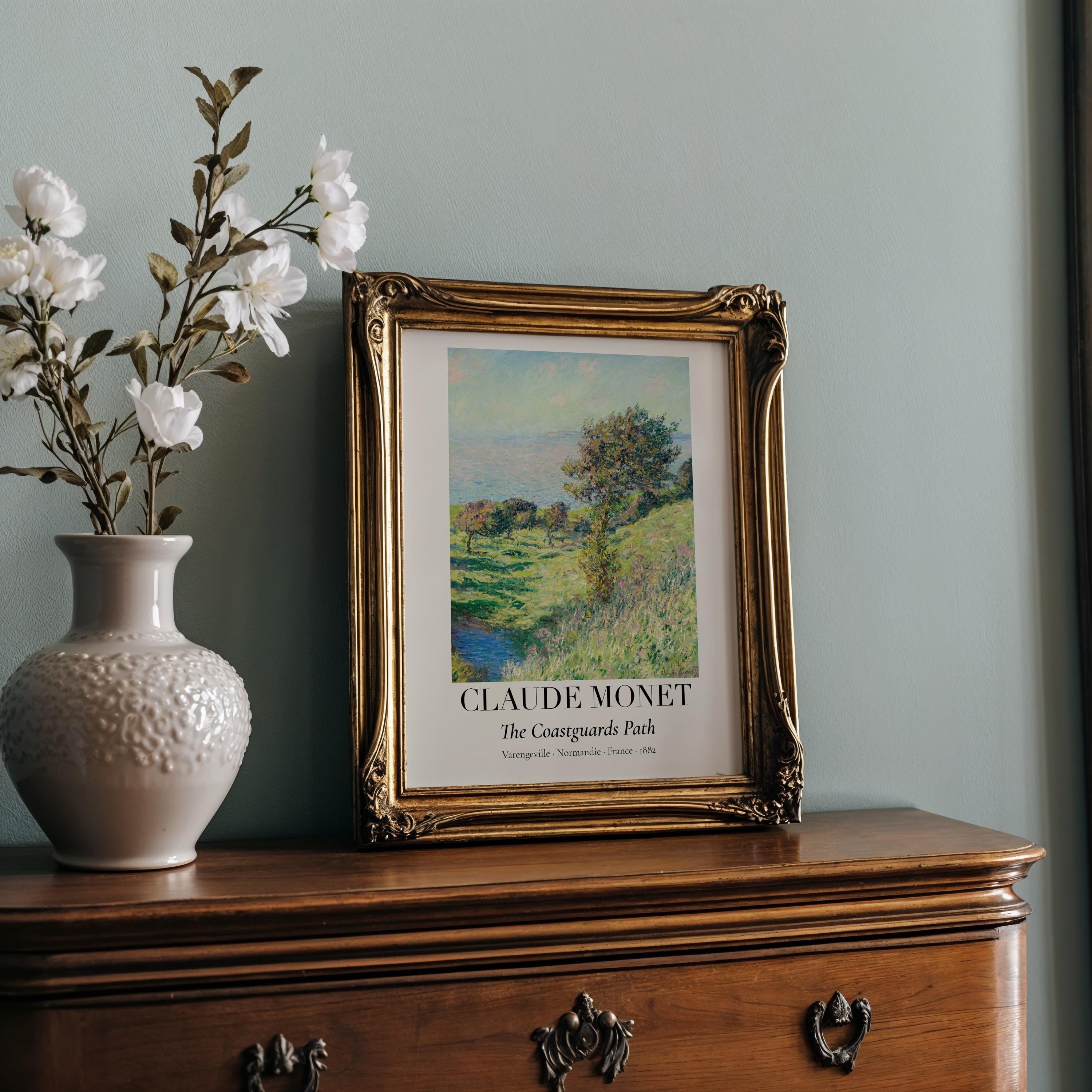 Claude Monet Poster · Küstenweg Varengeville 1882 · Vintage · Normandie Landschaft · Impressionismus Kunstdruck · Natur Deko ohne Rahmen