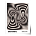 Poster Bauhaus Abstrakte Kunst · Organisches Linienmuster in Schwarz Beige · Retro Optik Design · Print ohne Rahmen