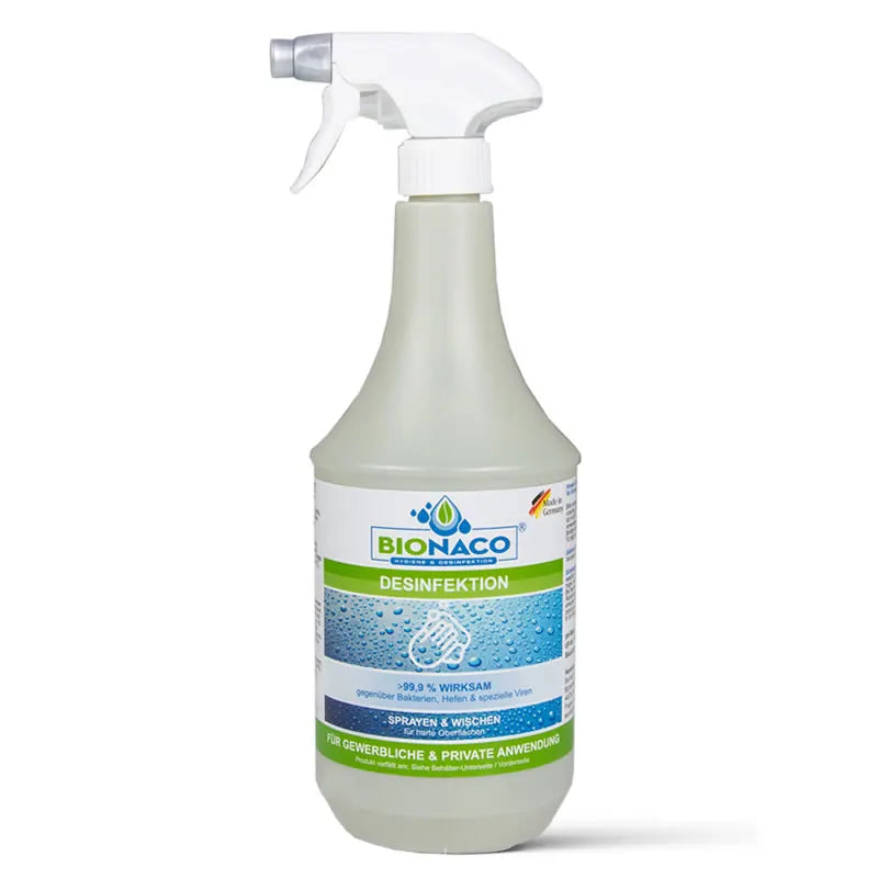 BIONACO® Hygiene & Disinfection – Spray Bottle | 8 × 1000 ml (1 carton)